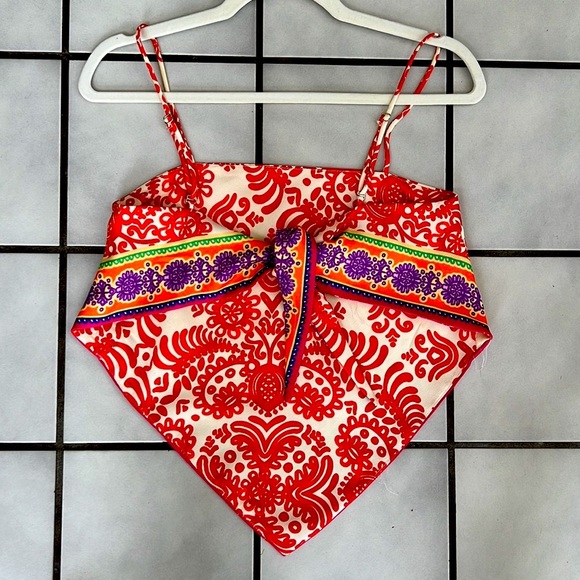 ZARA scarf pattern tie top XS - Picture 3 of 3